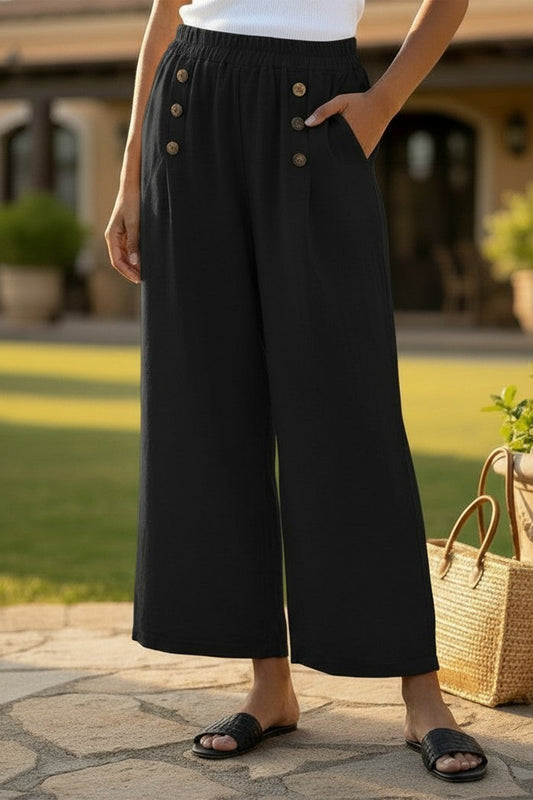 Linen Pant with Buttons
