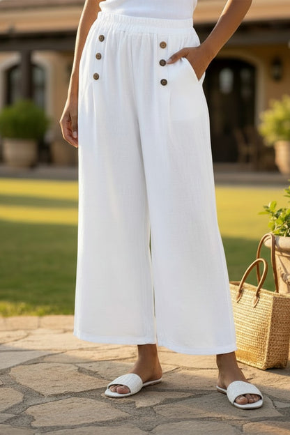 Linen Pant with Buttons