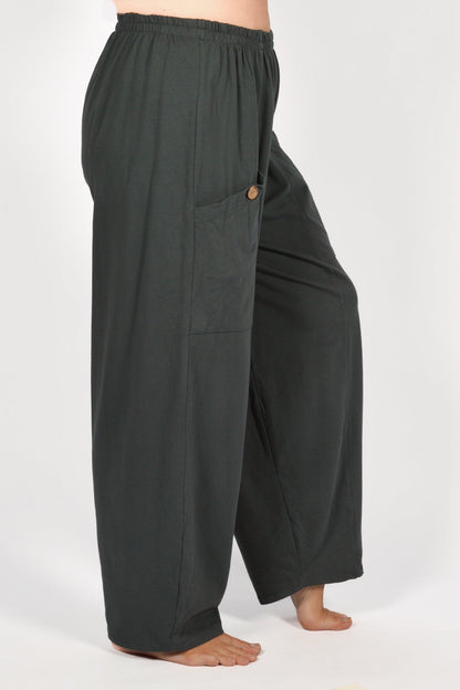 GY COTTON PANTS W/BUTTONS