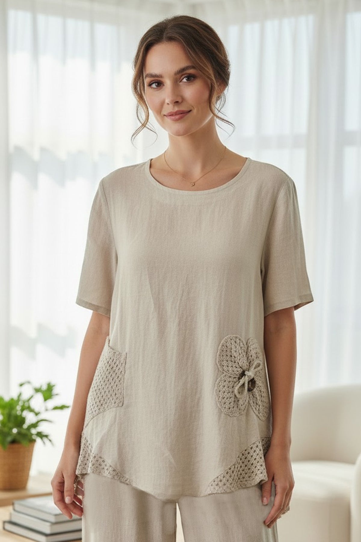 Crochet Pattern Linen Top