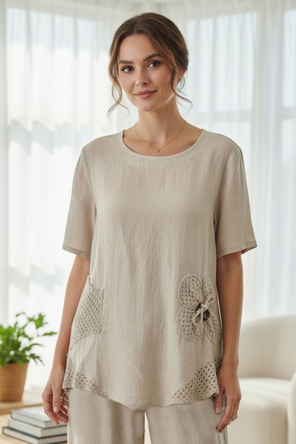 Crochet Pattern Linen Top