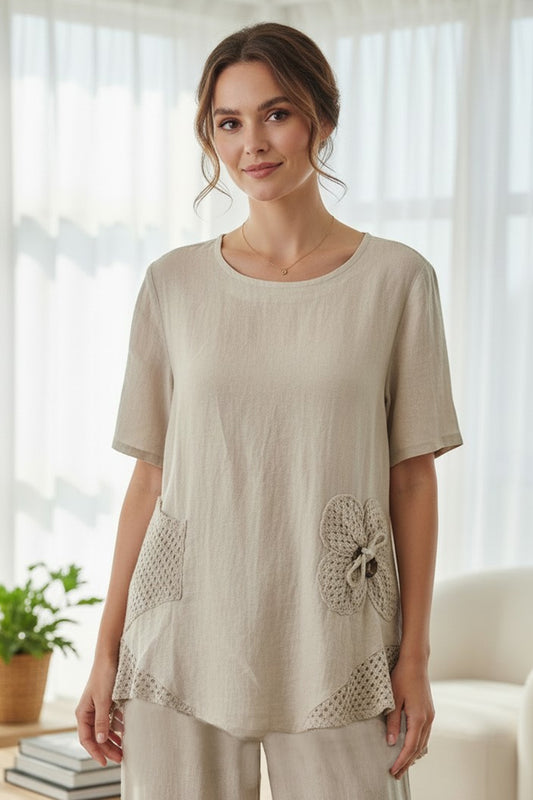 Crochet Pattern Linen Top
