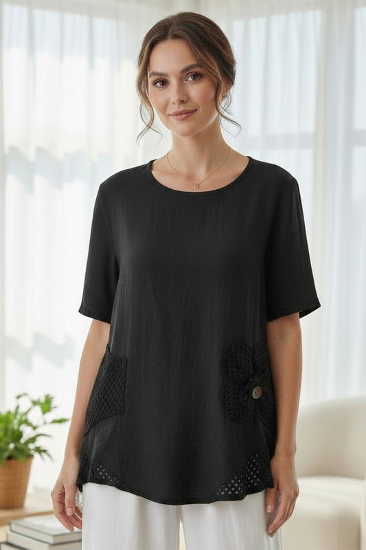 Crochet Pattern Linen Top