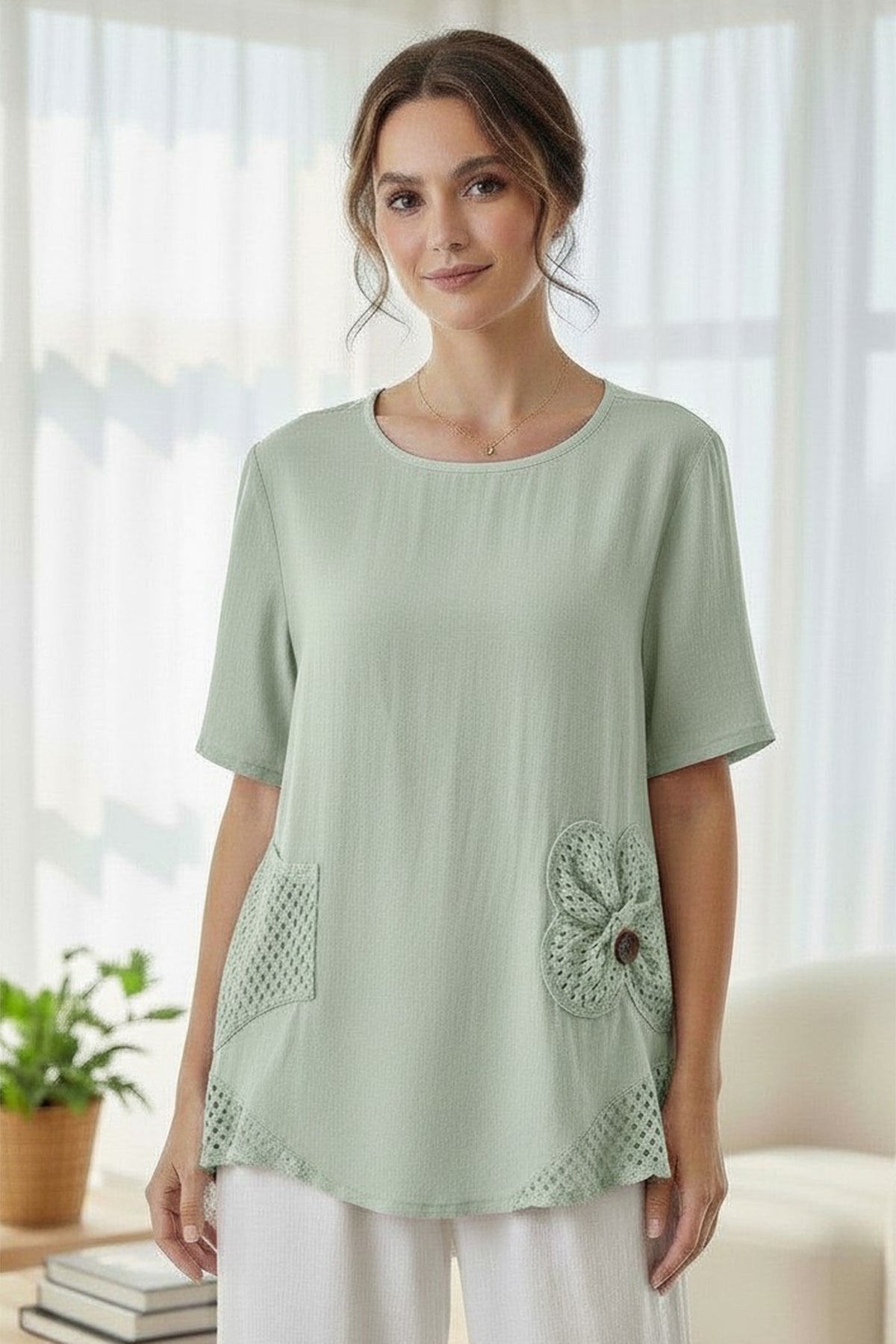 Crochet Pattern Linen Top