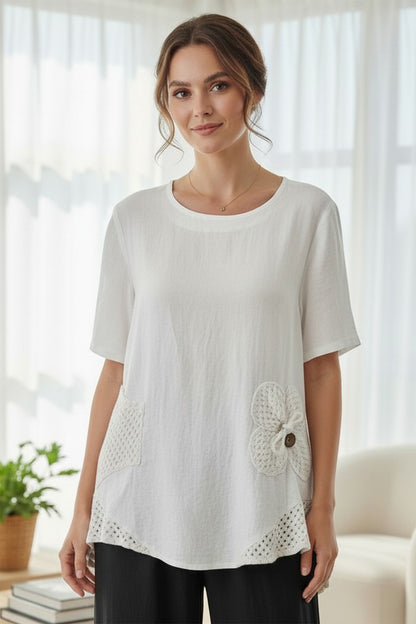 Crochet Pattern Linen Top