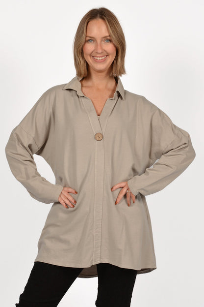 BE ONE BUTTON TOP W/CORDEROY