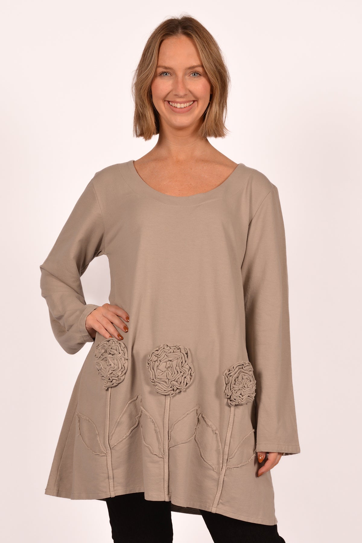 BE ROSE APPLIQUE TUNIC