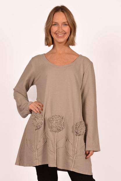 BE ROSE APPLIQUE TUNIC