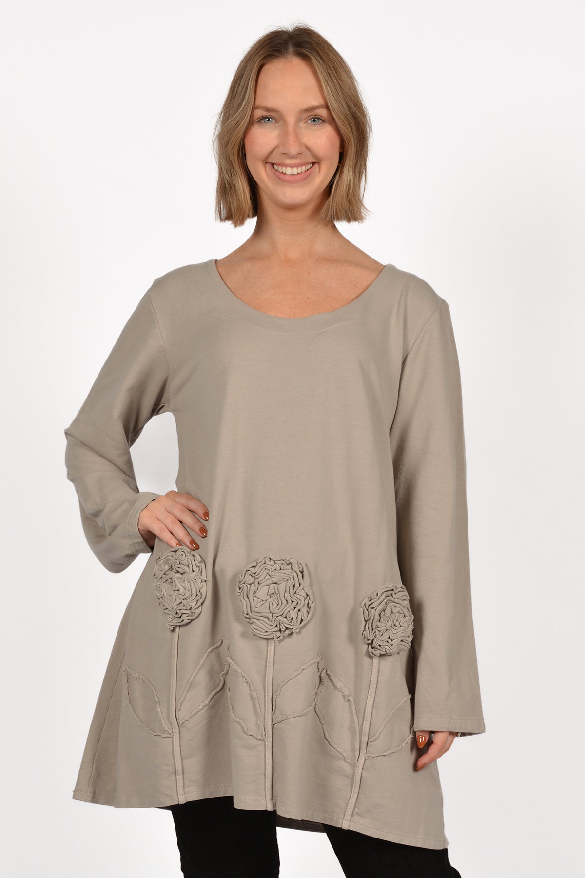 BE ROSE APPLIQUE TUNIC