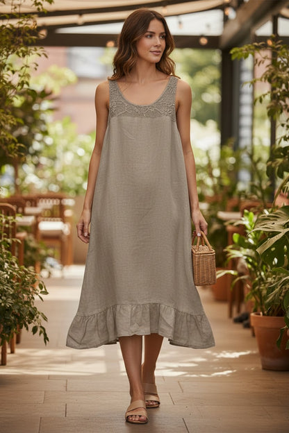 Crochet Linen Dress