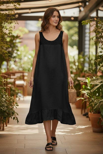 Crochet Linen Dress