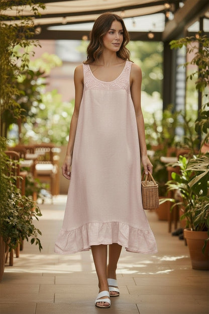 Crochet Linen Dress