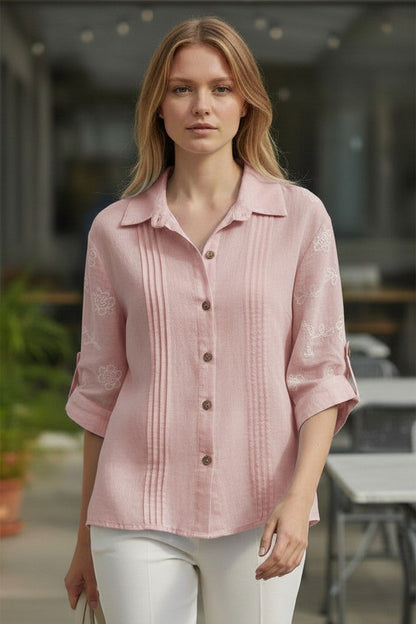 Linen Shirt with Embroidery