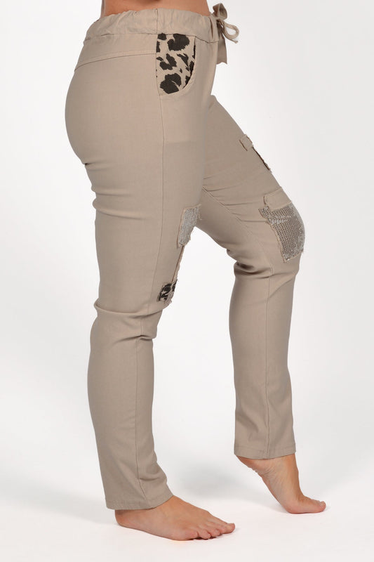 BE LEOPARD/SEQUIN PANT (2AST)