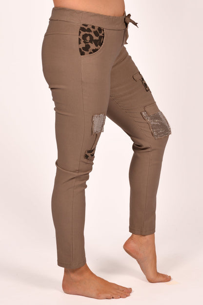 TA LEOPARD/SEQUIN PANT (2AST)